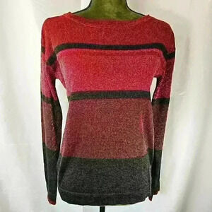 ✨Like New✨ Venus Long-Sleeved Striped Shimmer Lightweight Sweater, Size XS